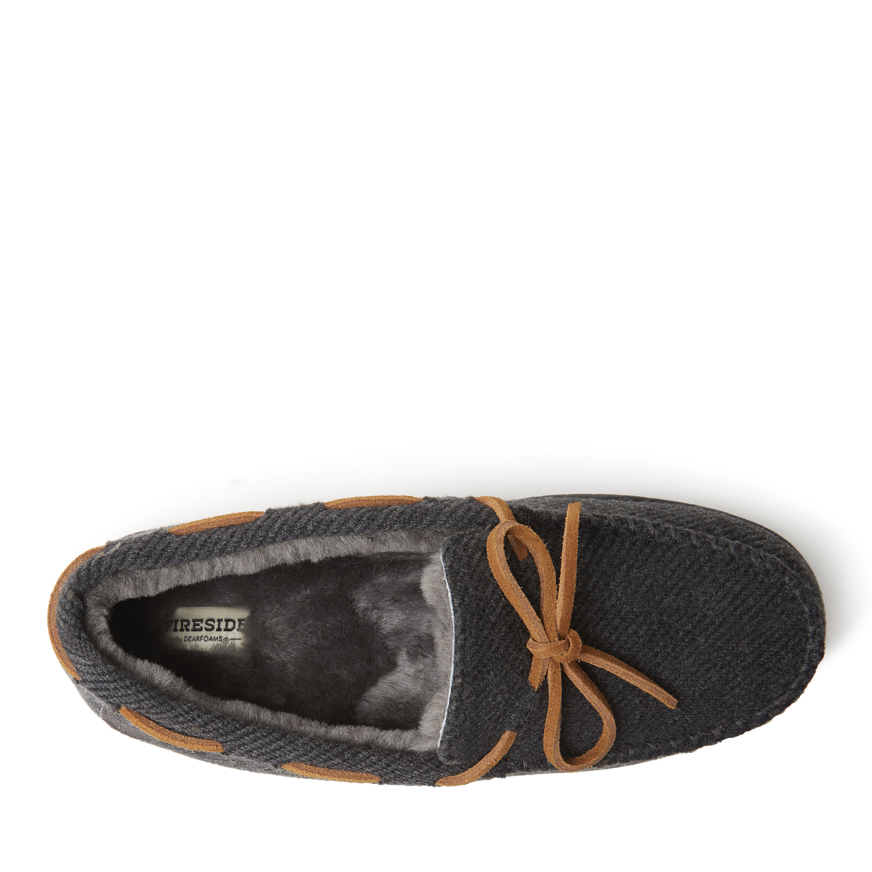 Men's dearfoams herringbone closed back slippers clearance