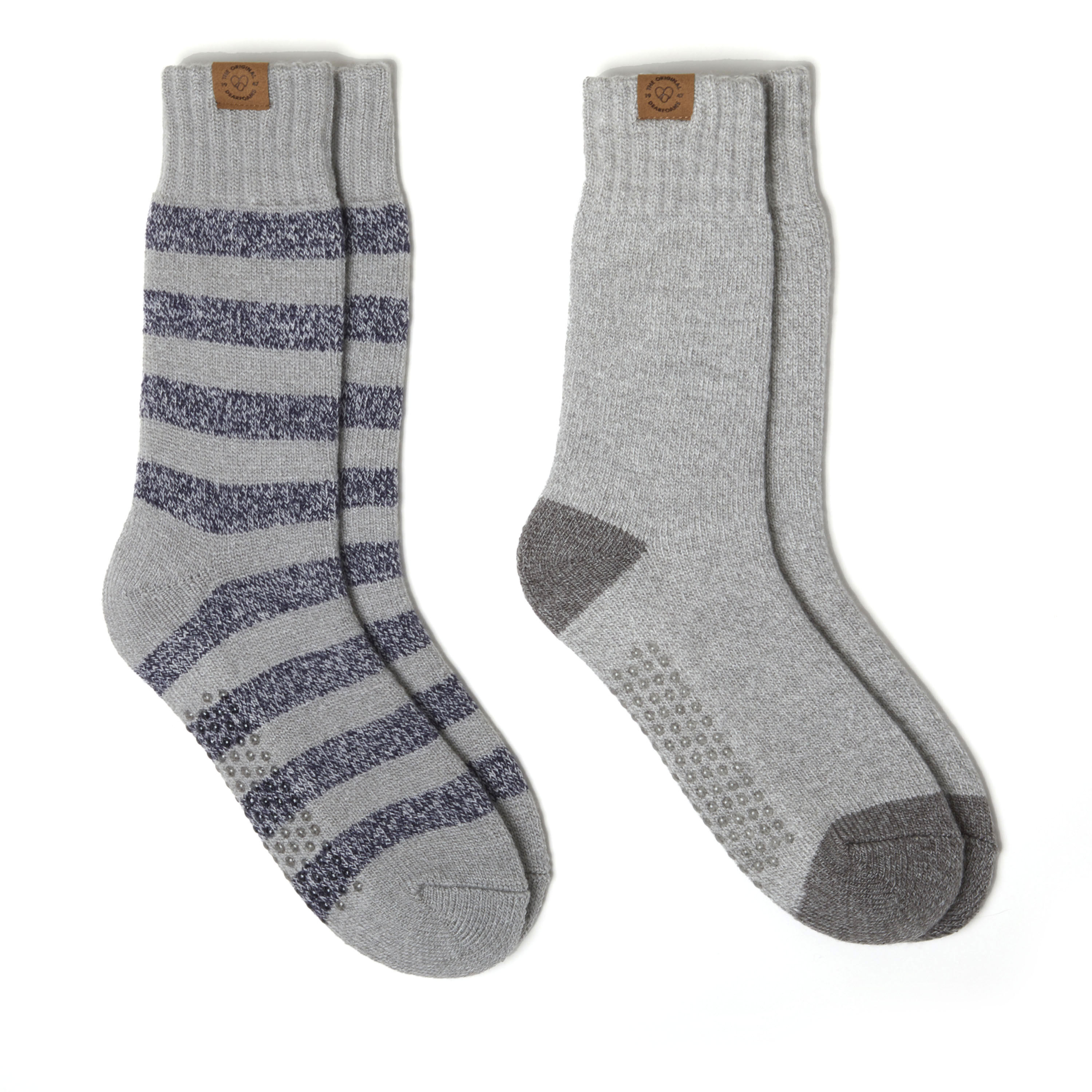 Men s Stripe Crew Slipper Socks 2 pack