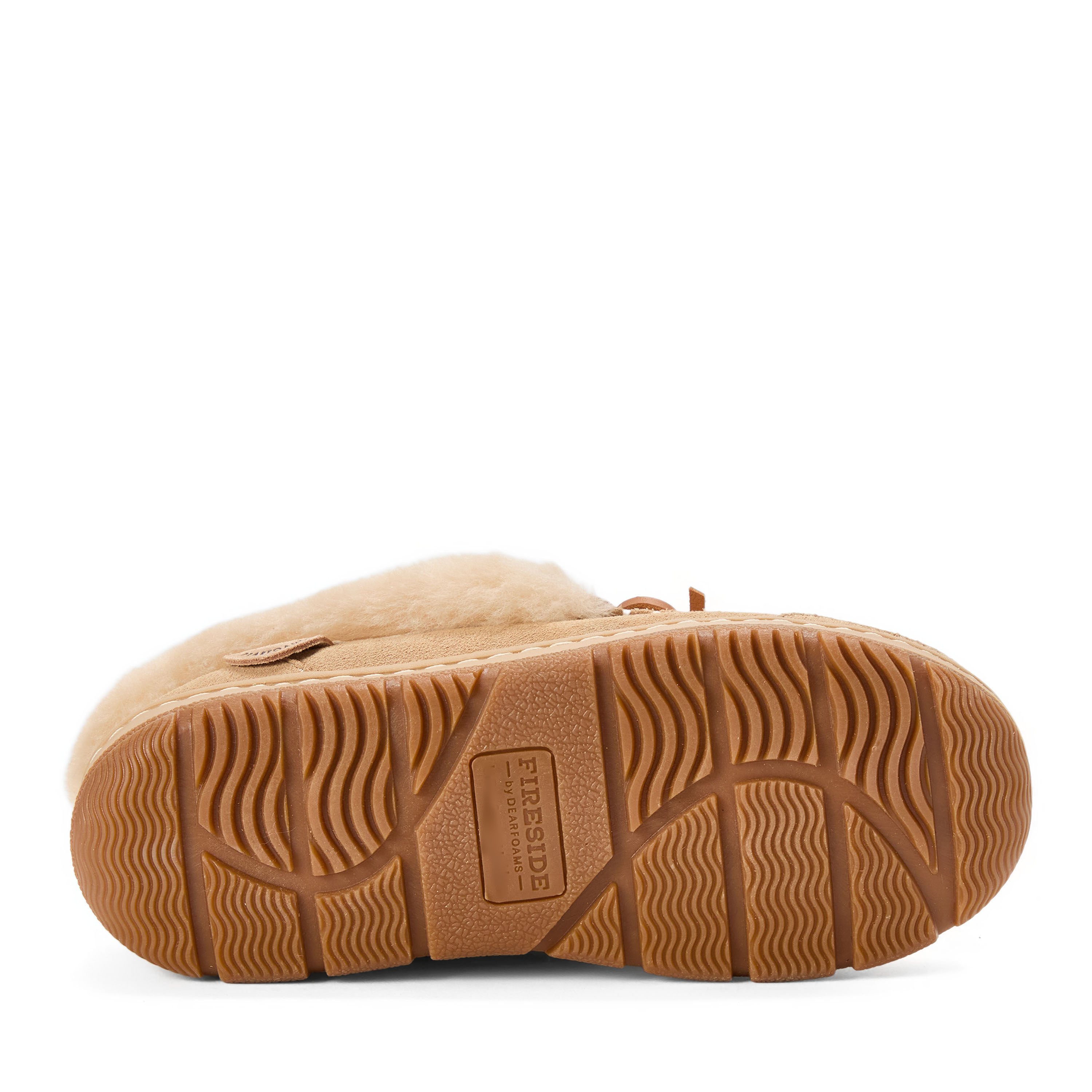 Women's Fireside by Dearfoams Gladstone Genuine Shearling Moc With Stitching