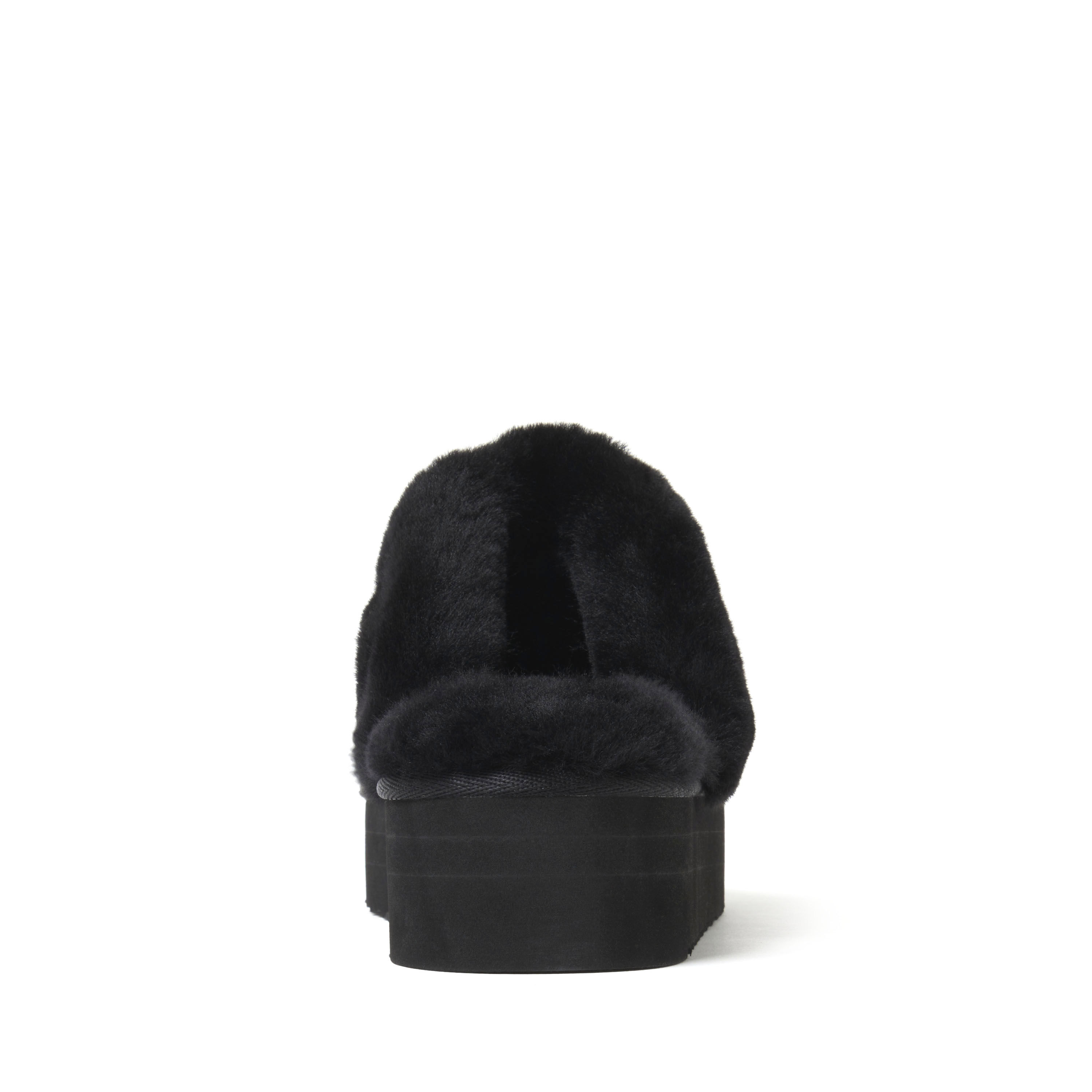 Women's Fireside by Dearfoams Melton Genuine Shearling Platform Scuff