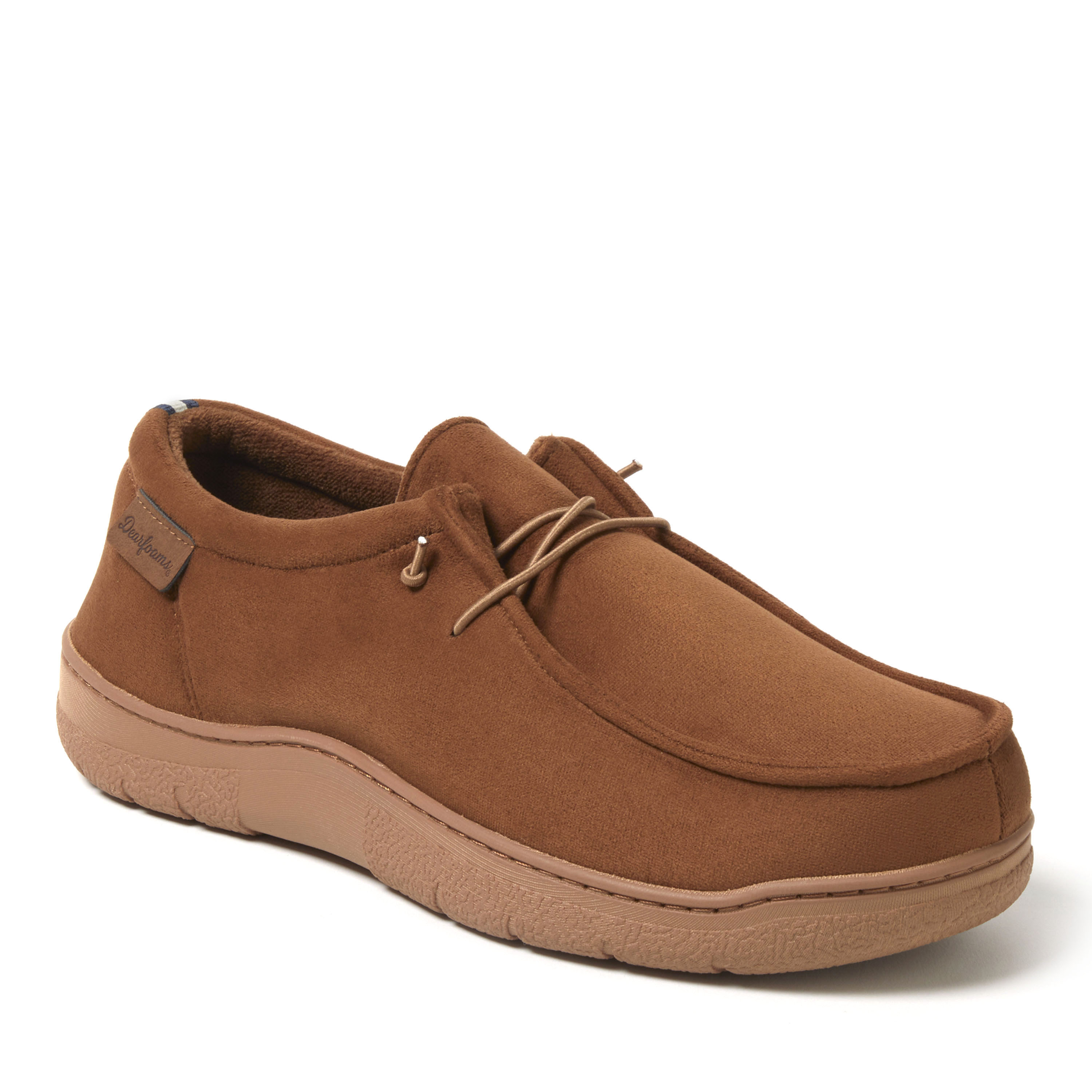 Dearfoams Men's Bennett Chukka Closed Back Slippers, Chestnut