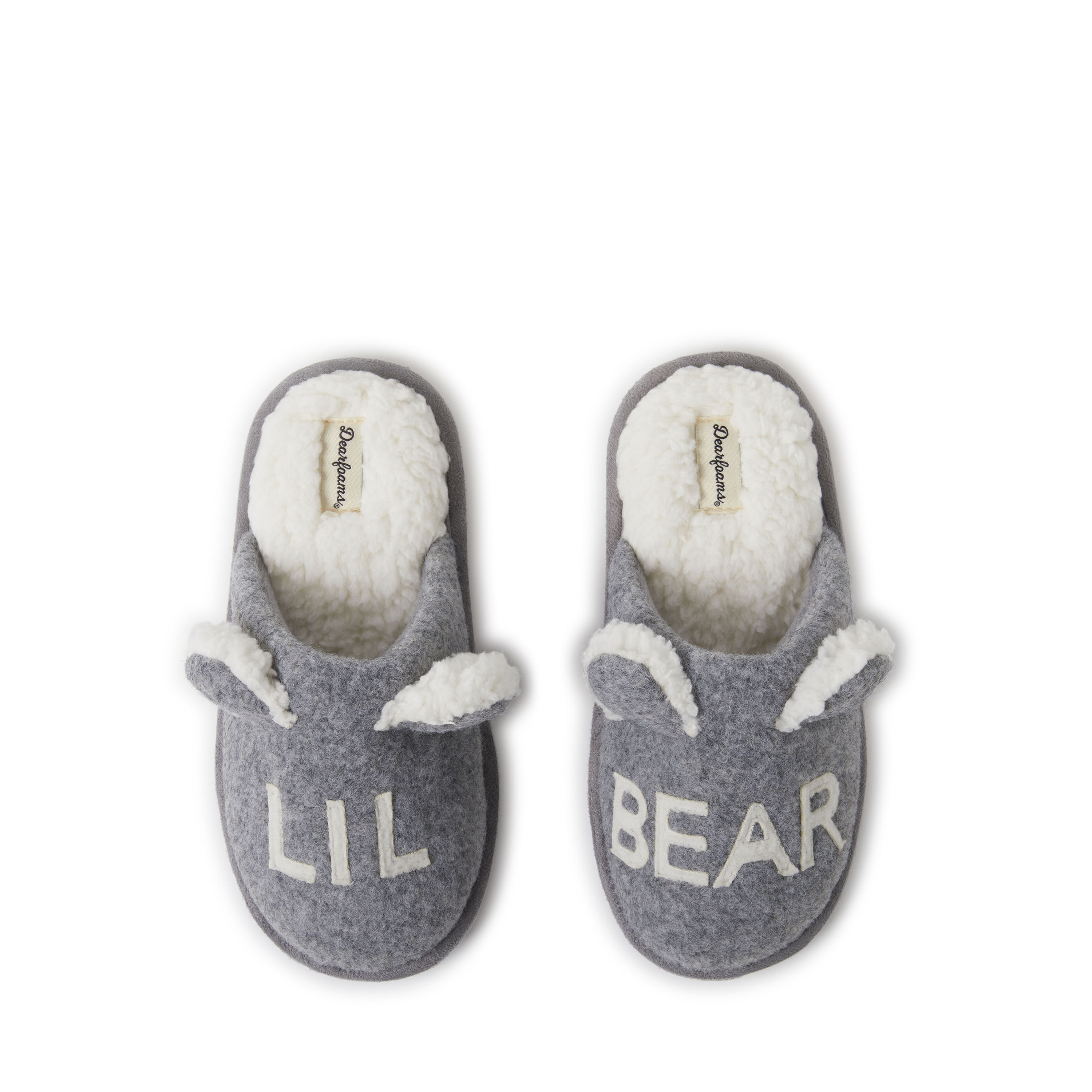 Dearfoams Kid's Lil Bear, Light Heather Grey