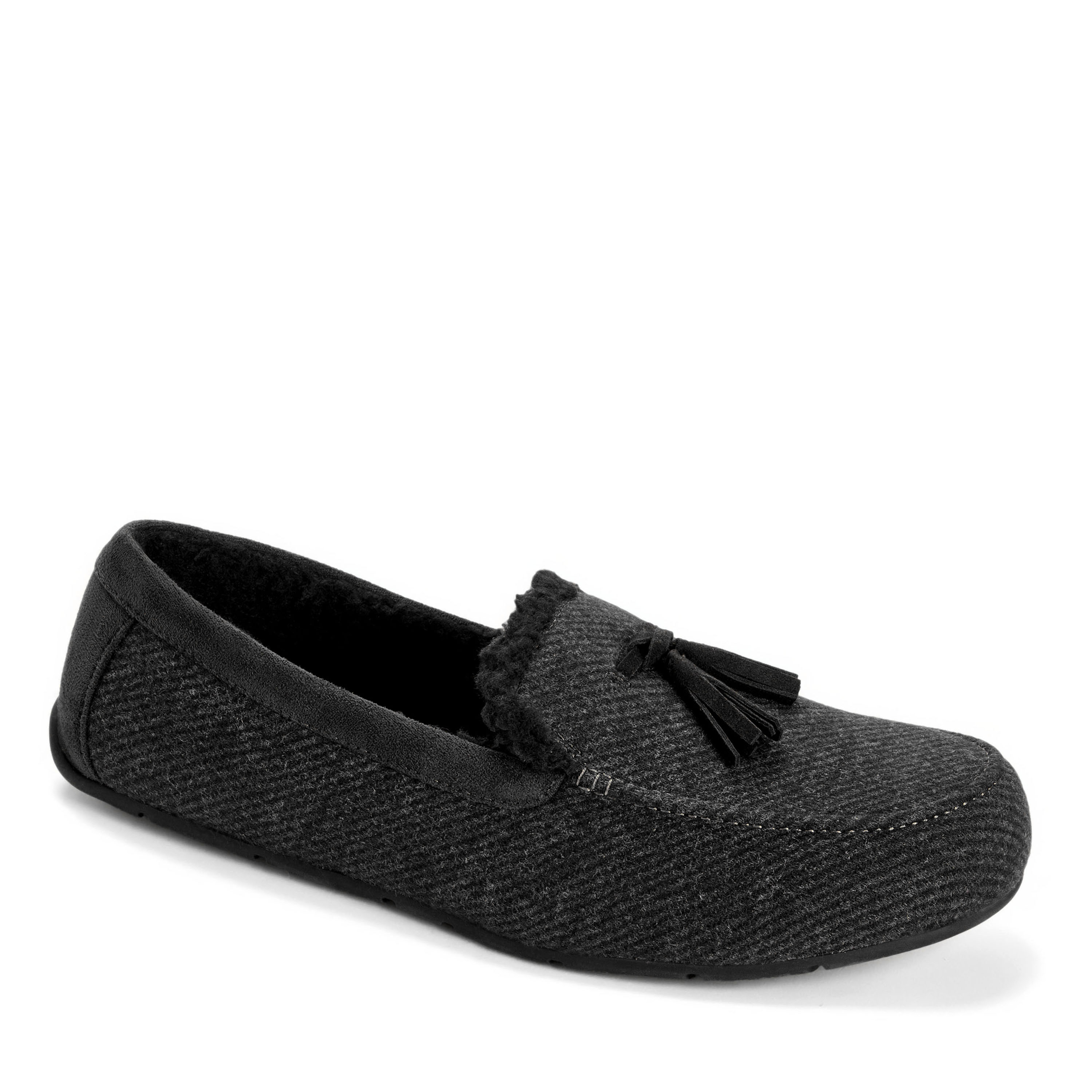 Dearfoams Men's Perkins Moccasin Slippers - Black