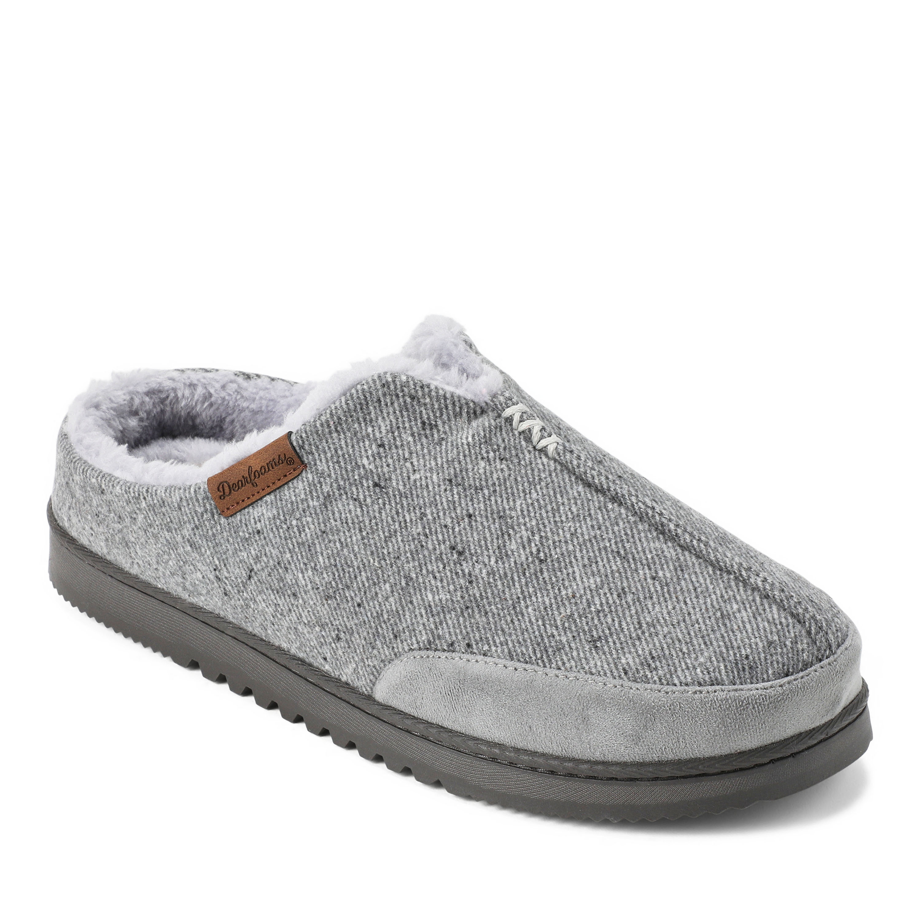 Dearfoams Men's Aldan Indoor-Outdoor Round Toe Clog Slippers - Heather grey