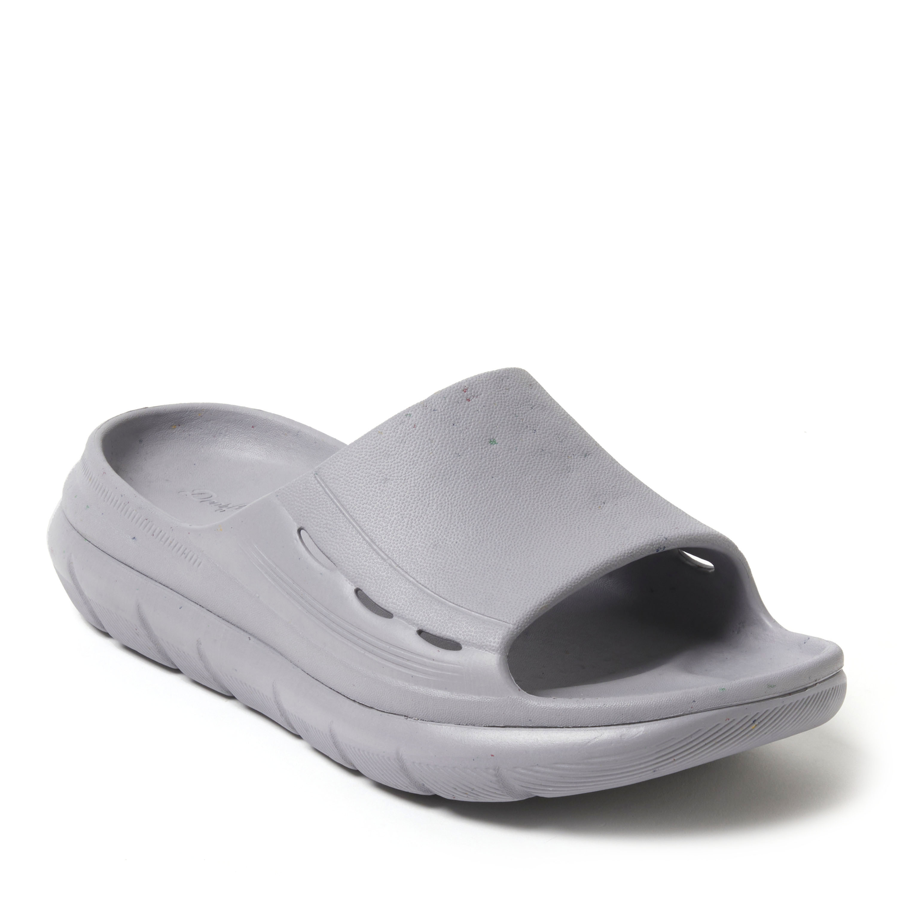 Dearfoams Men's Powell EVA Slide with REGNR8 Technology, Dual density EVA/Recycled Materials, Grey