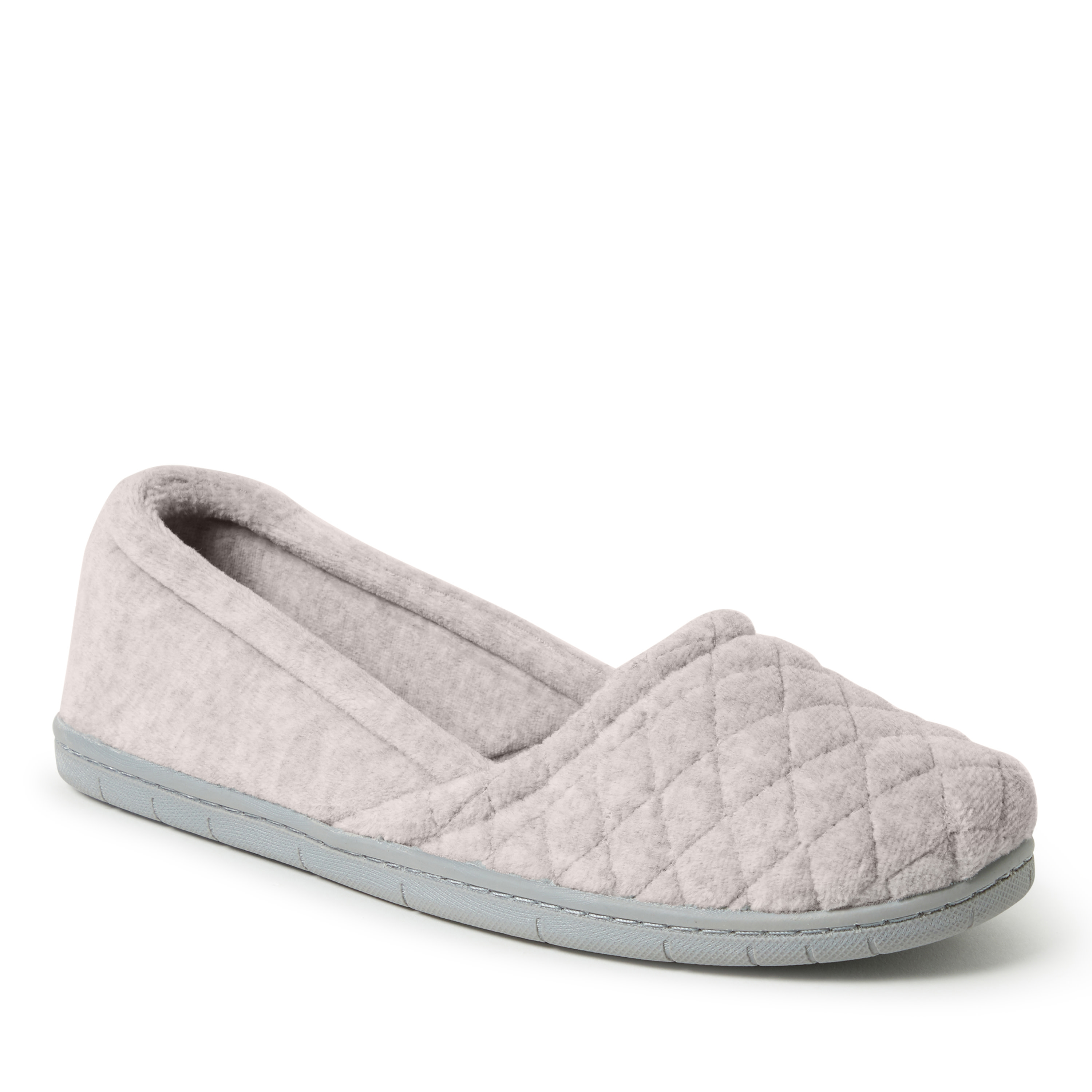 Dearfoams Women's Katie Velour Closed Back Slippers, Sleet