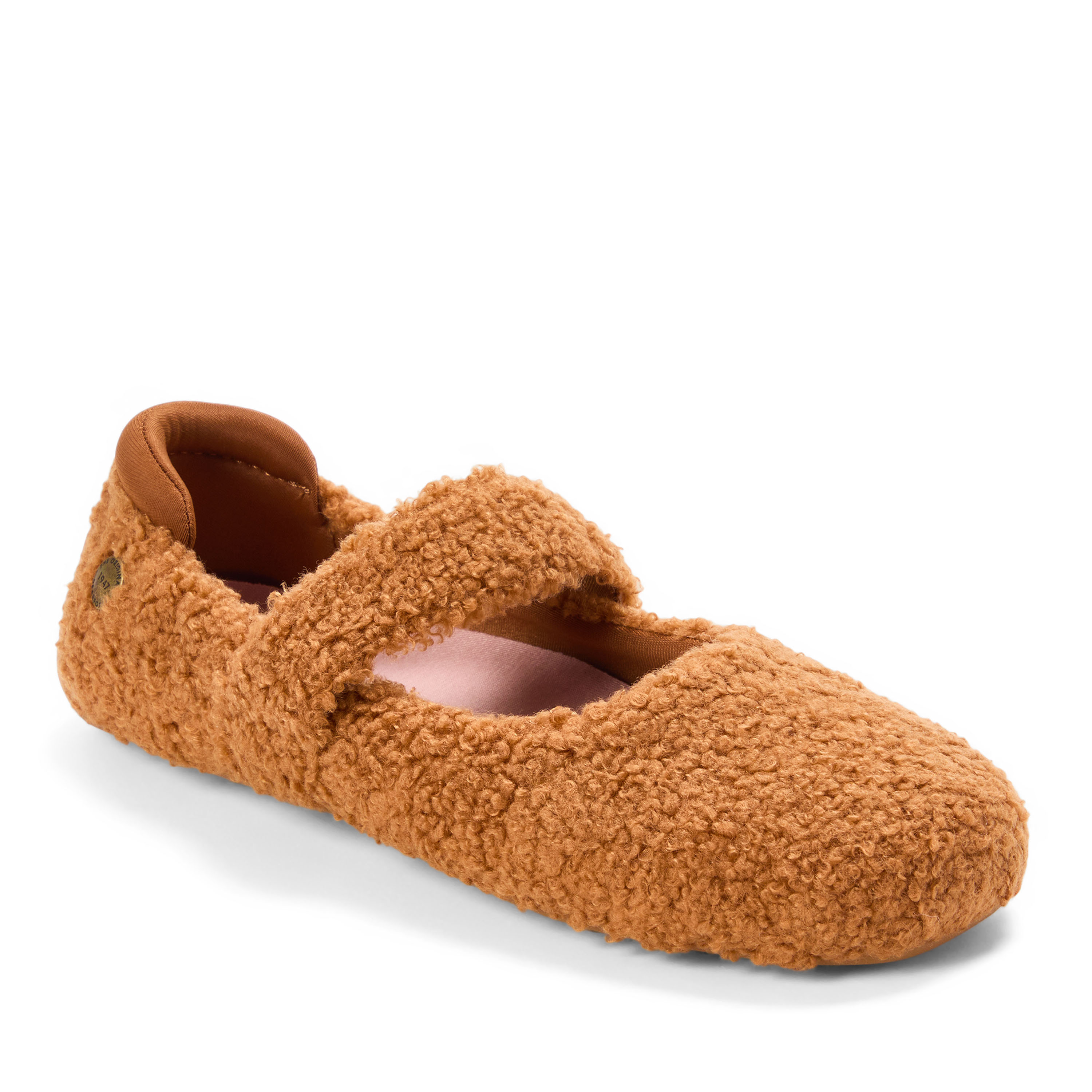 Dearfoams Women's Haddy Teddy Flat - Whiskey
