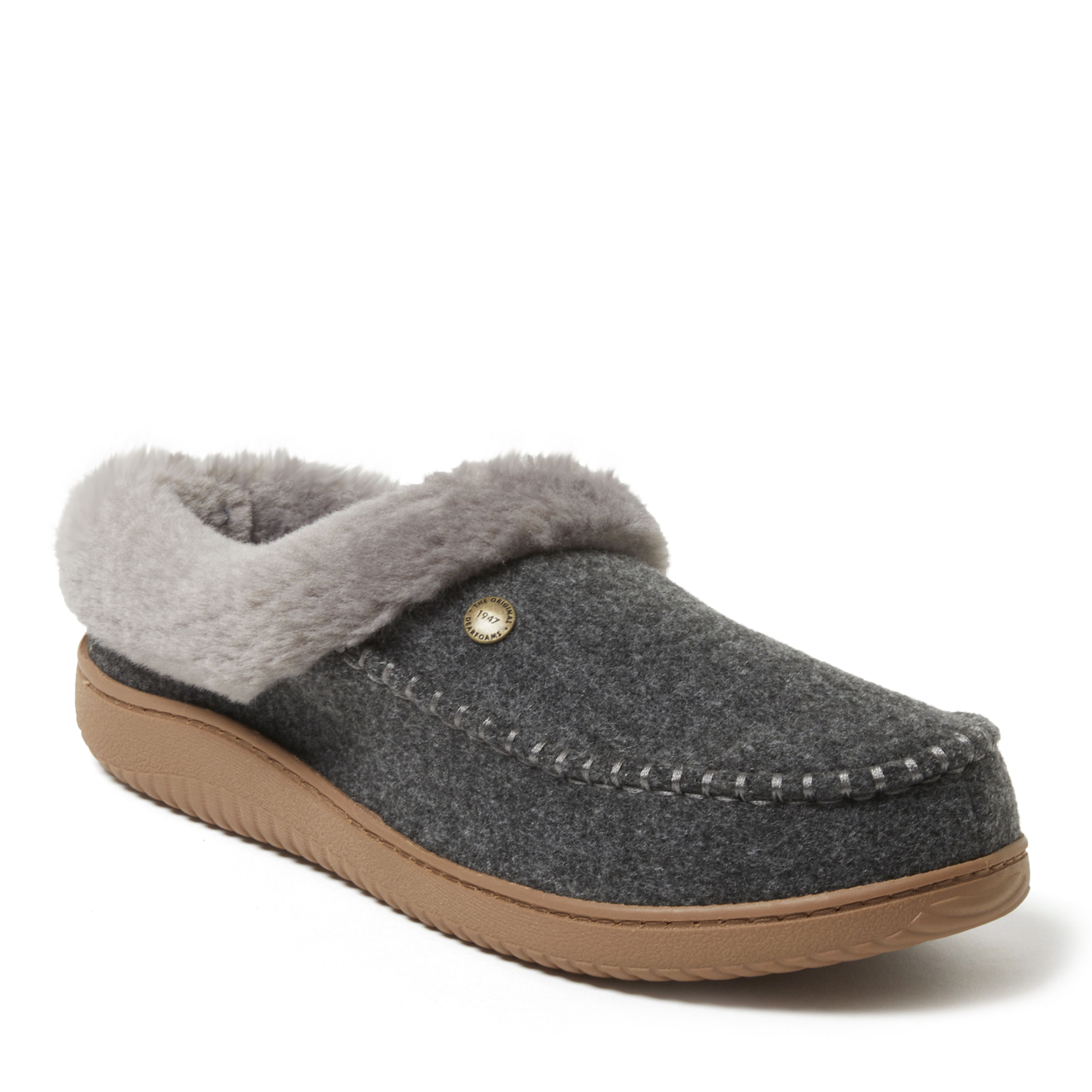 Dearfoams Men's Baro Energy Return Clog House Shoe Slipper - Dark heather grey