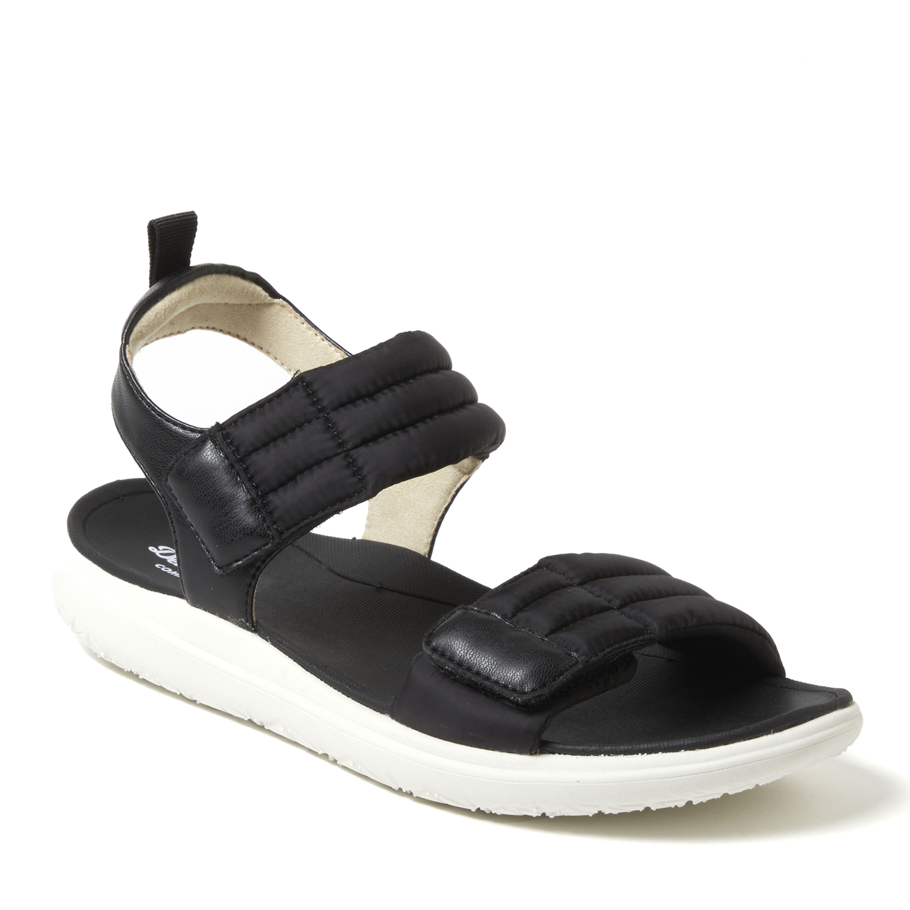 Dearfoams Women's Thea Quarter Strap Sandal - Black