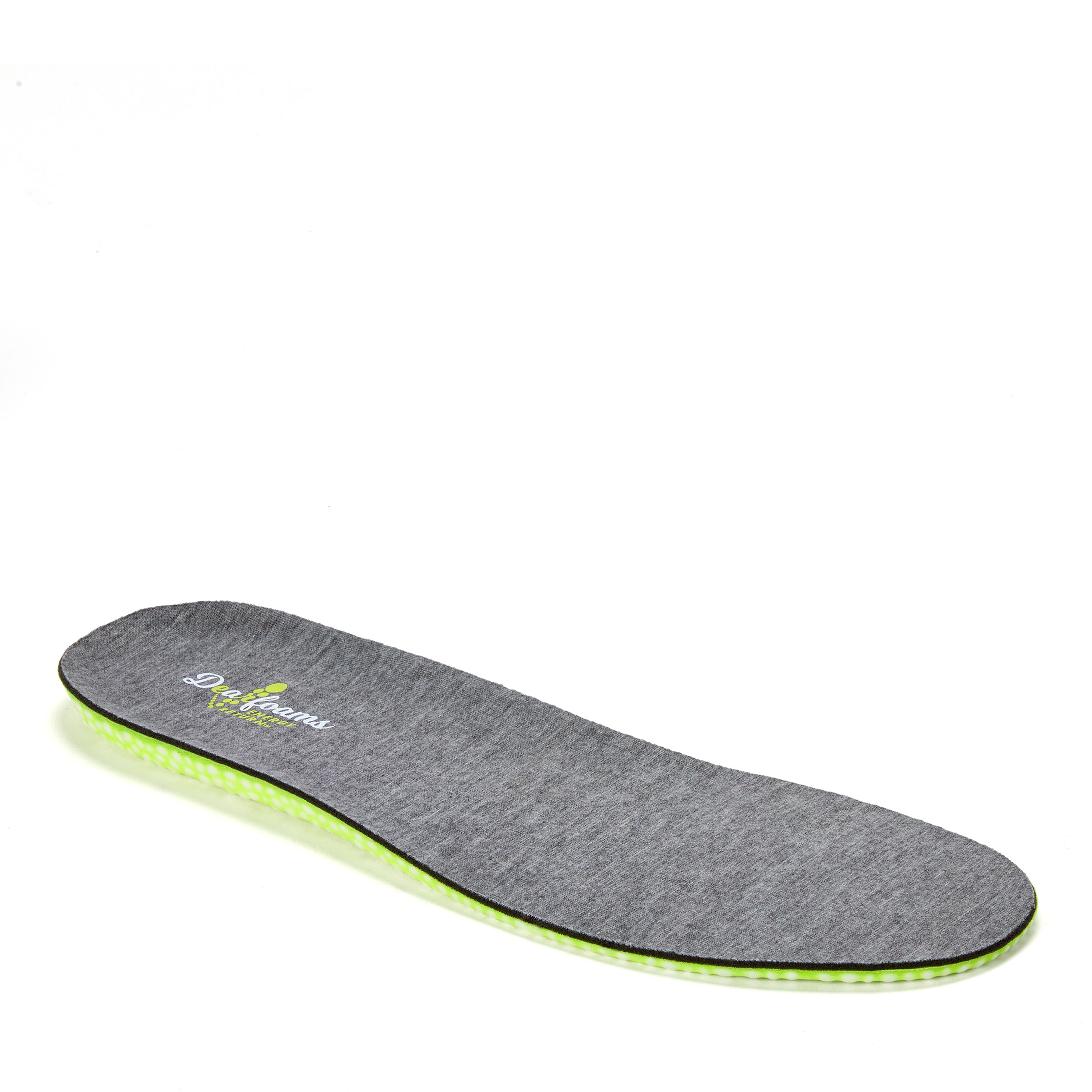 Dearfoams Mens Energy Return Footbed Removable Insole, Medium Heather Grey