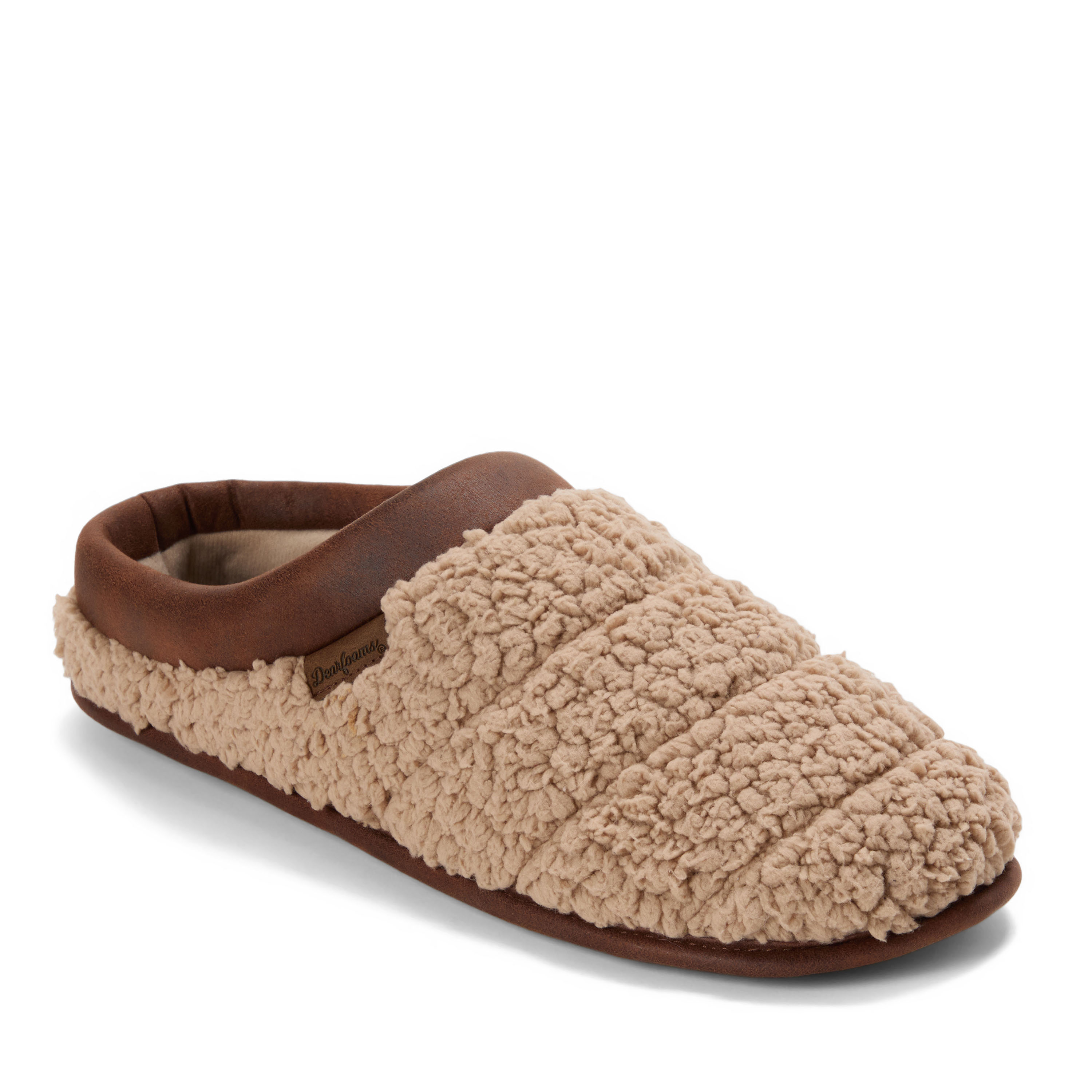 Dearfoams Men's Asher Marled Knit Clog House Slipper - Latte