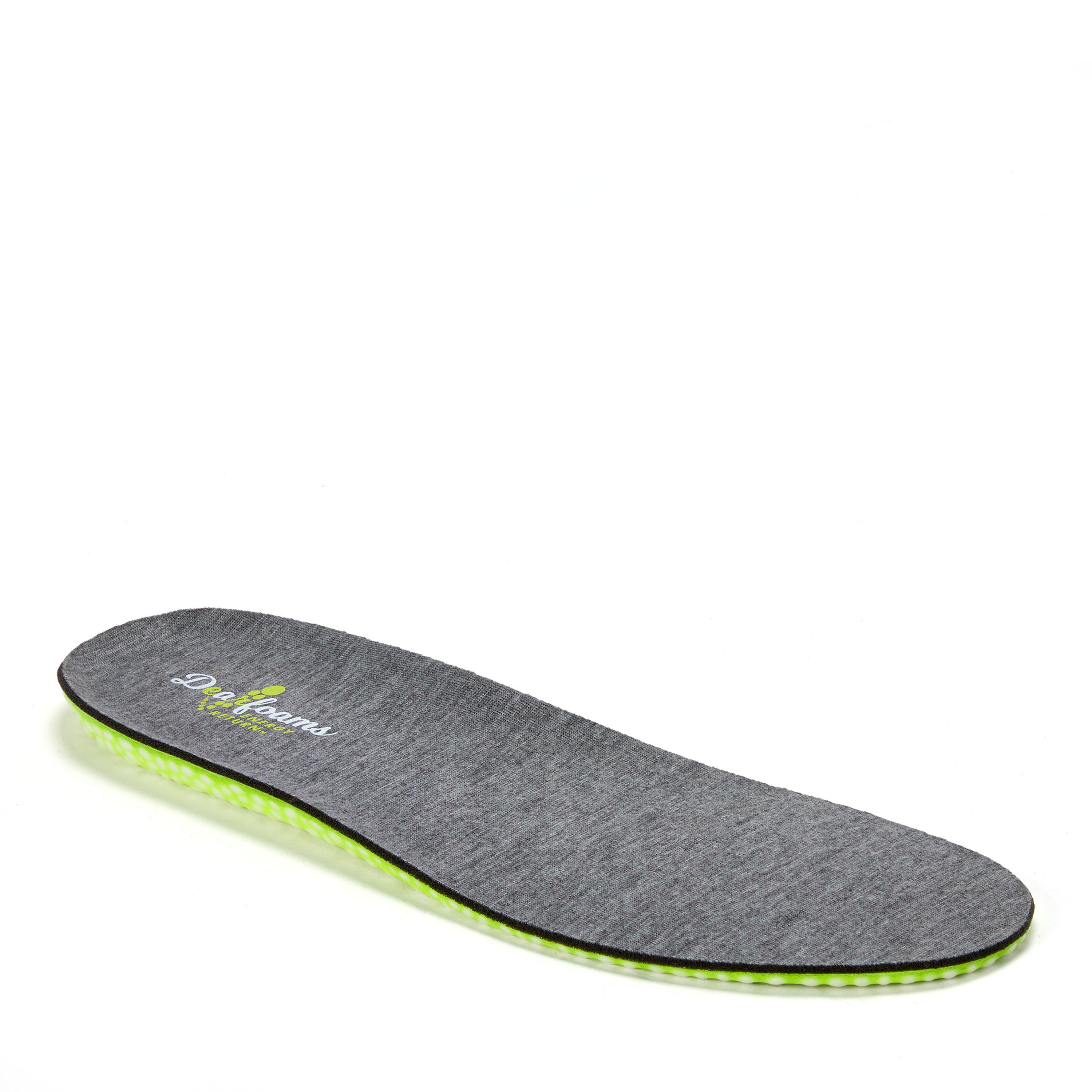 Dearfoams Womens Energy Return Footbed Removable Insole, Medium Heather Grey