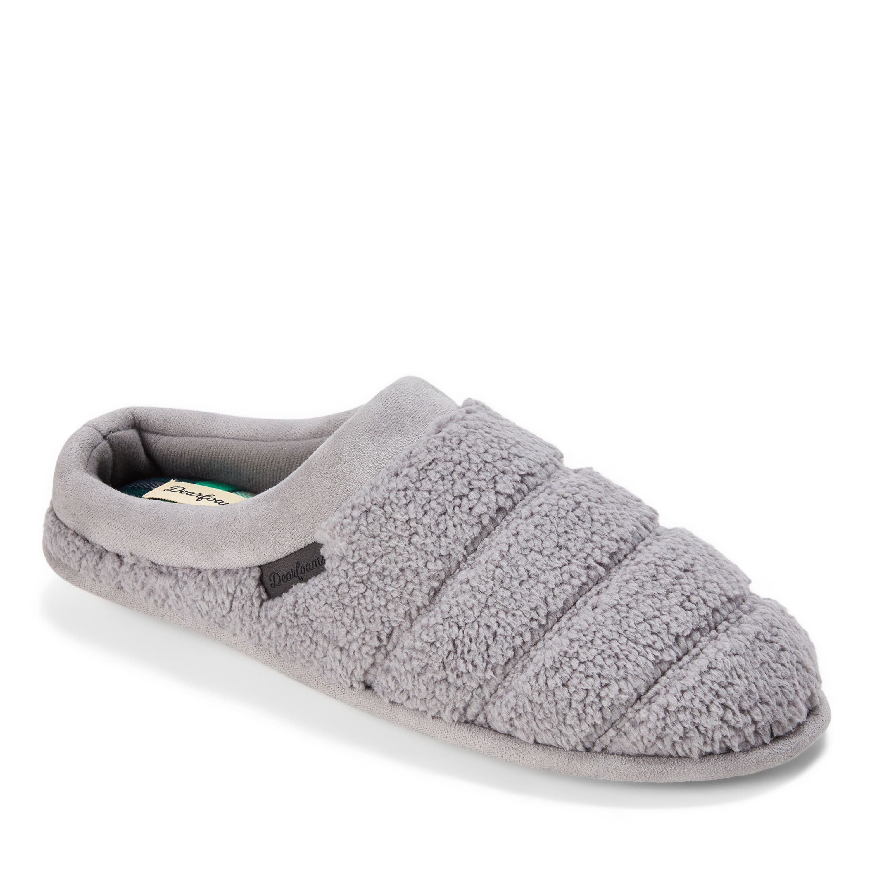 Dearfoams Men's Asher Quilted Clog House Slipper - Medium grey