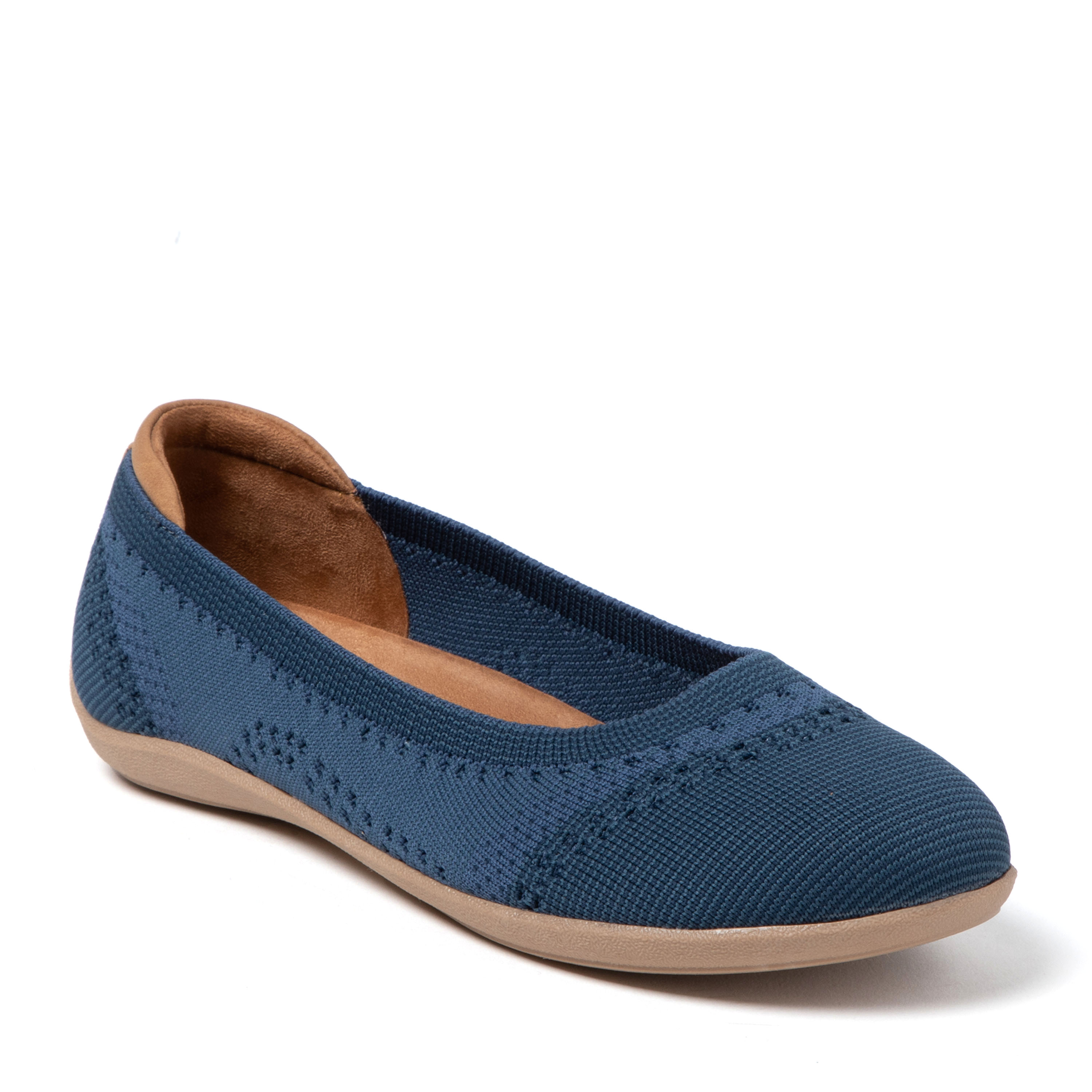 Dearfoams Women's Misty Ballet Flat Lightweight Slip Ons - Navy 2