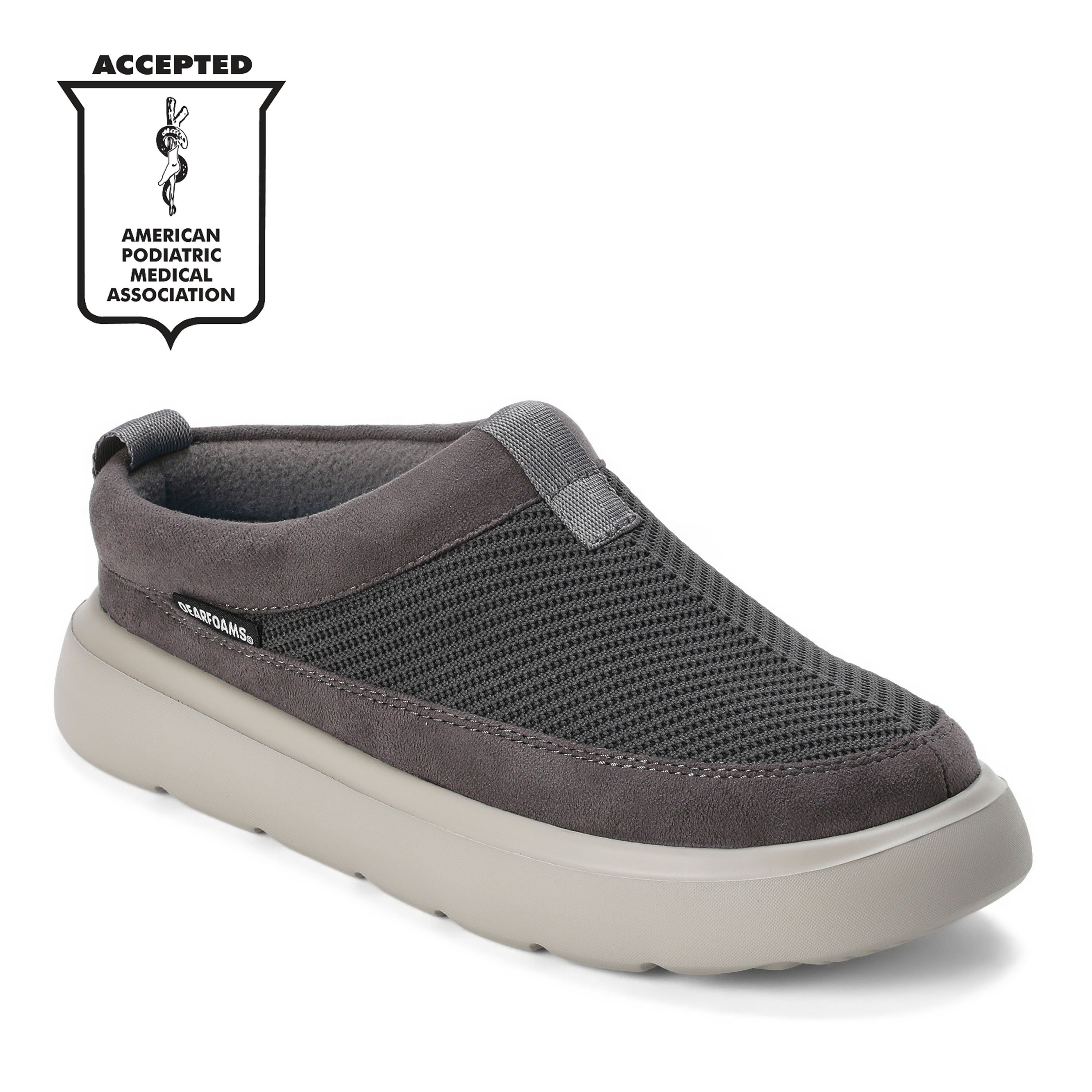 Dearfoams Women's MarshMELLOW Knit Clog, Knit/Fleece, Grey