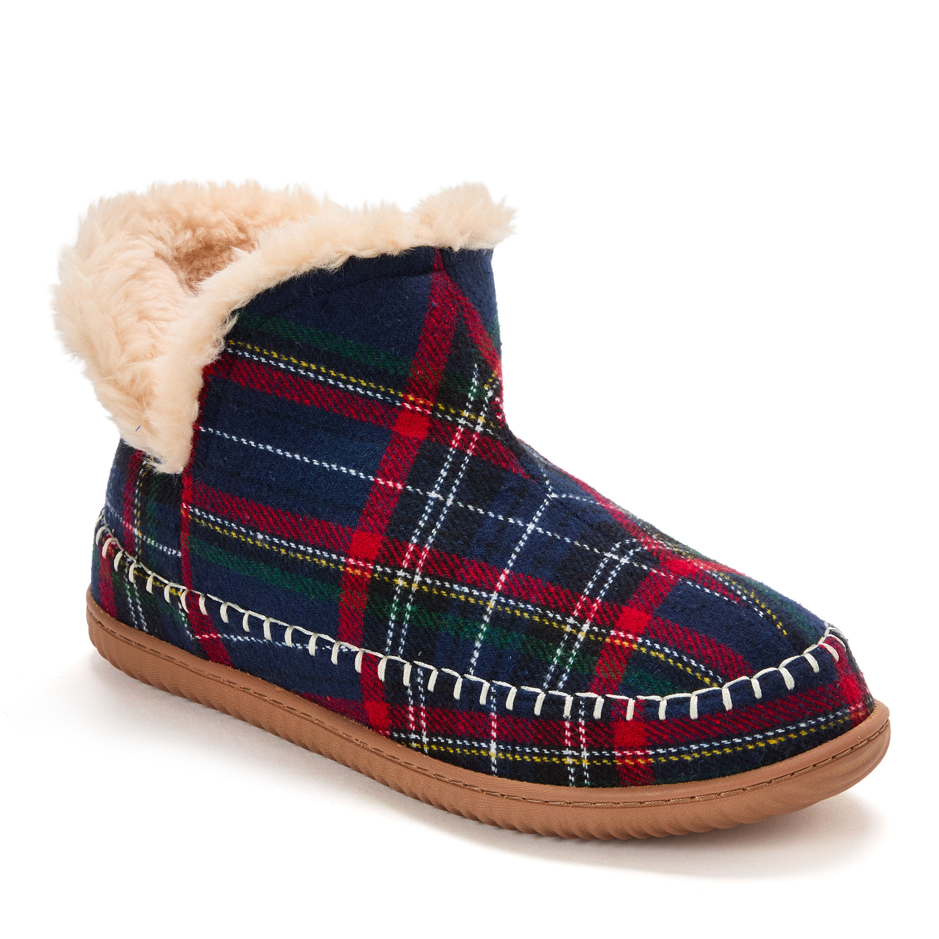 Dearfoams Men's Alpine by Men s Brixen Bootie Slipper - Blue multi