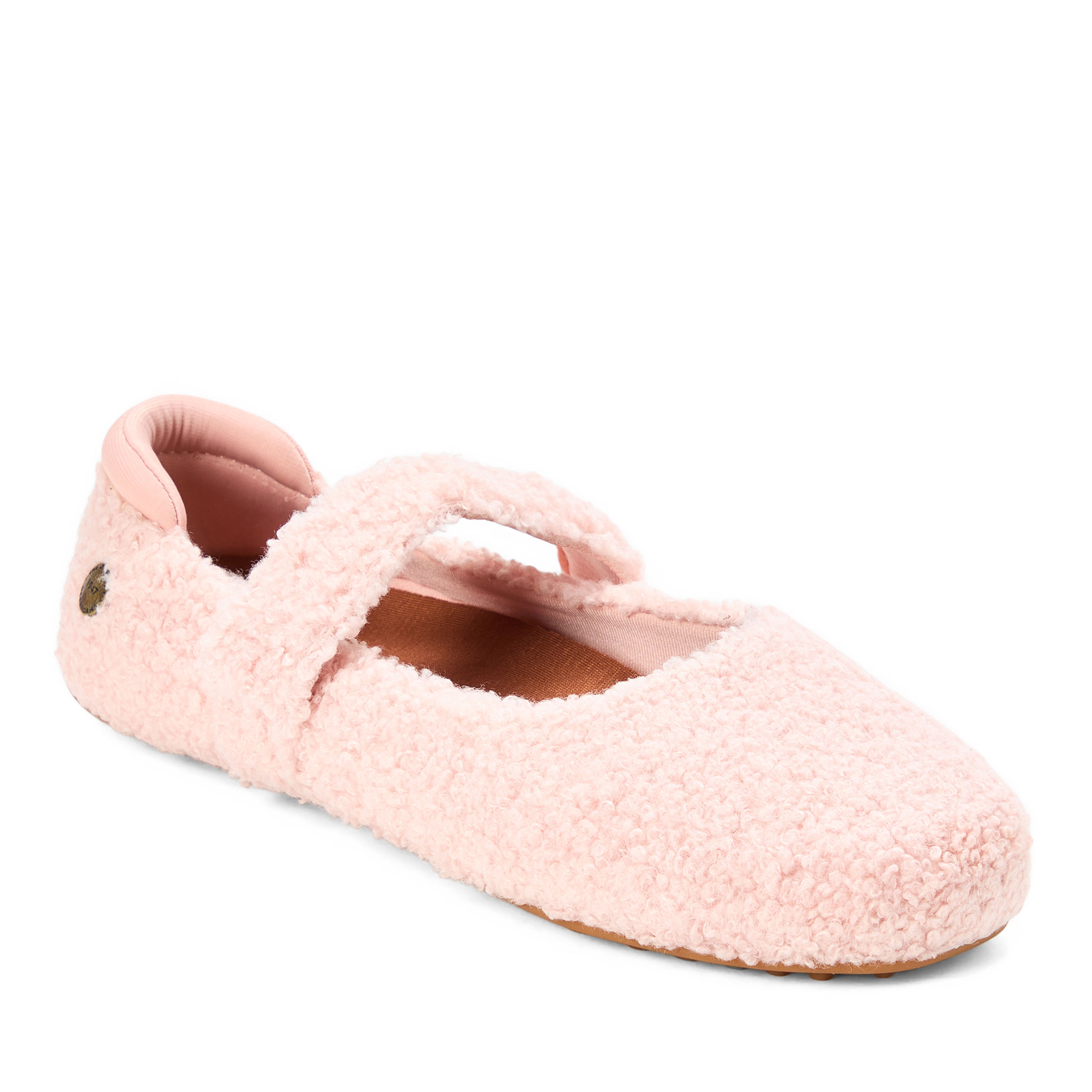 Dearfoams Women's Haddy Teddy Flat - Pale mauve