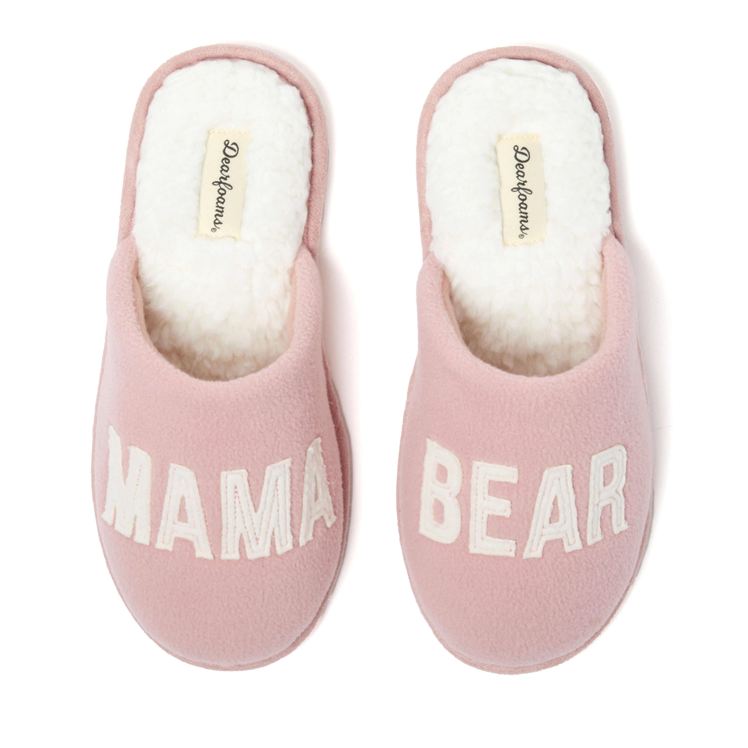 Dearfoams Women's Carley Mama Bear Mom Scuff Slipper - Blush