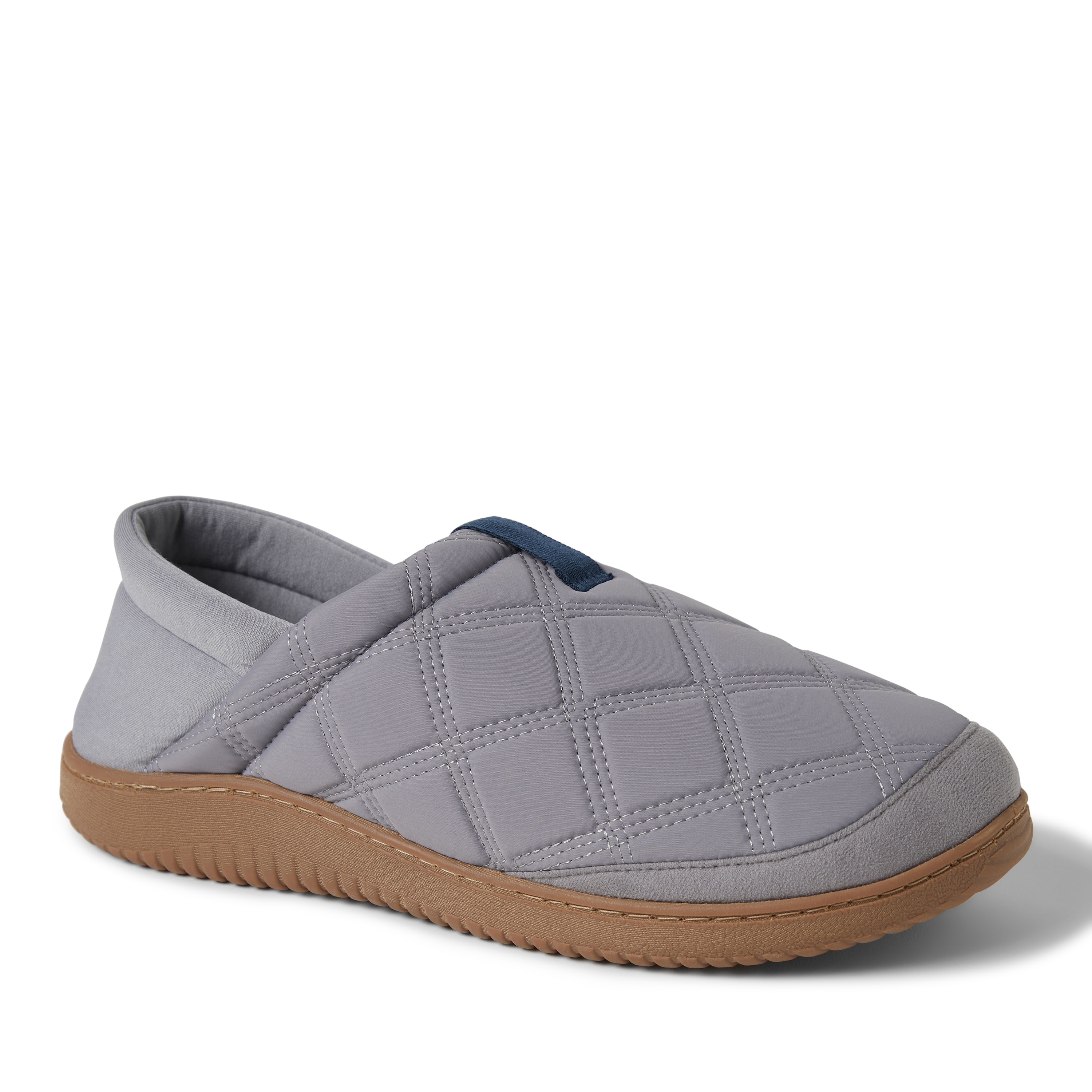 Dearfoams Men's River Energy Return Closed Back Slippers W/ Collapsible Heel, Medium Grey