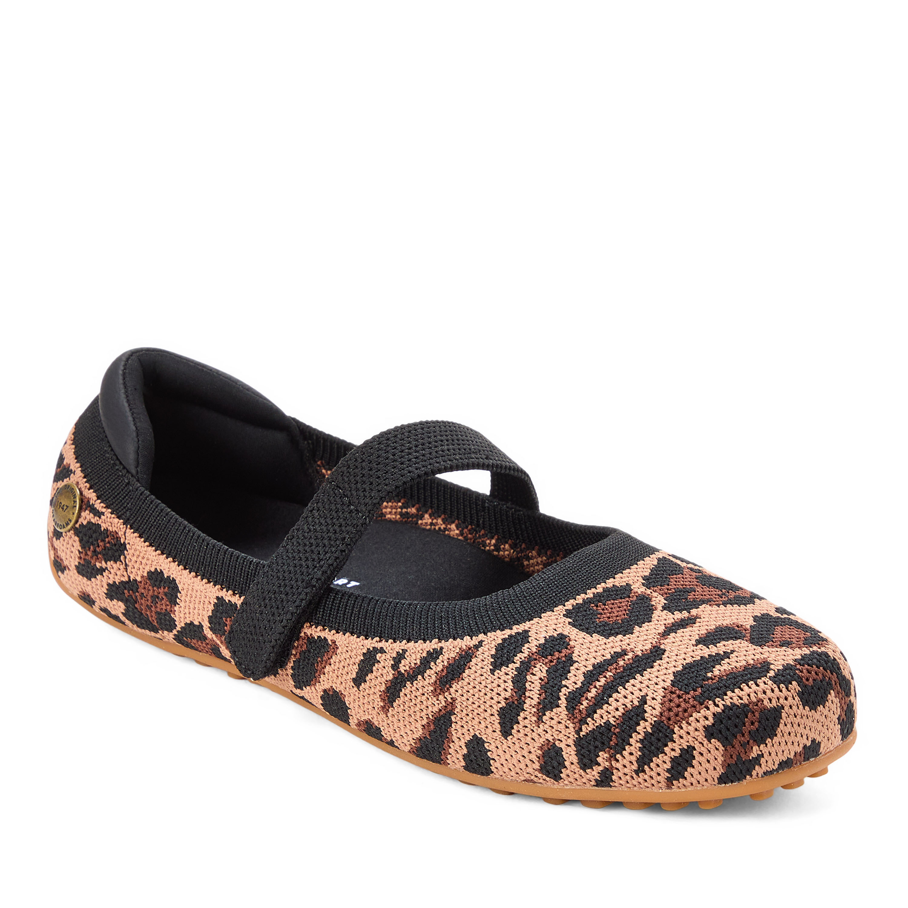 Dearfoams Women's Haddy Sport Knit Flat - Leopard
