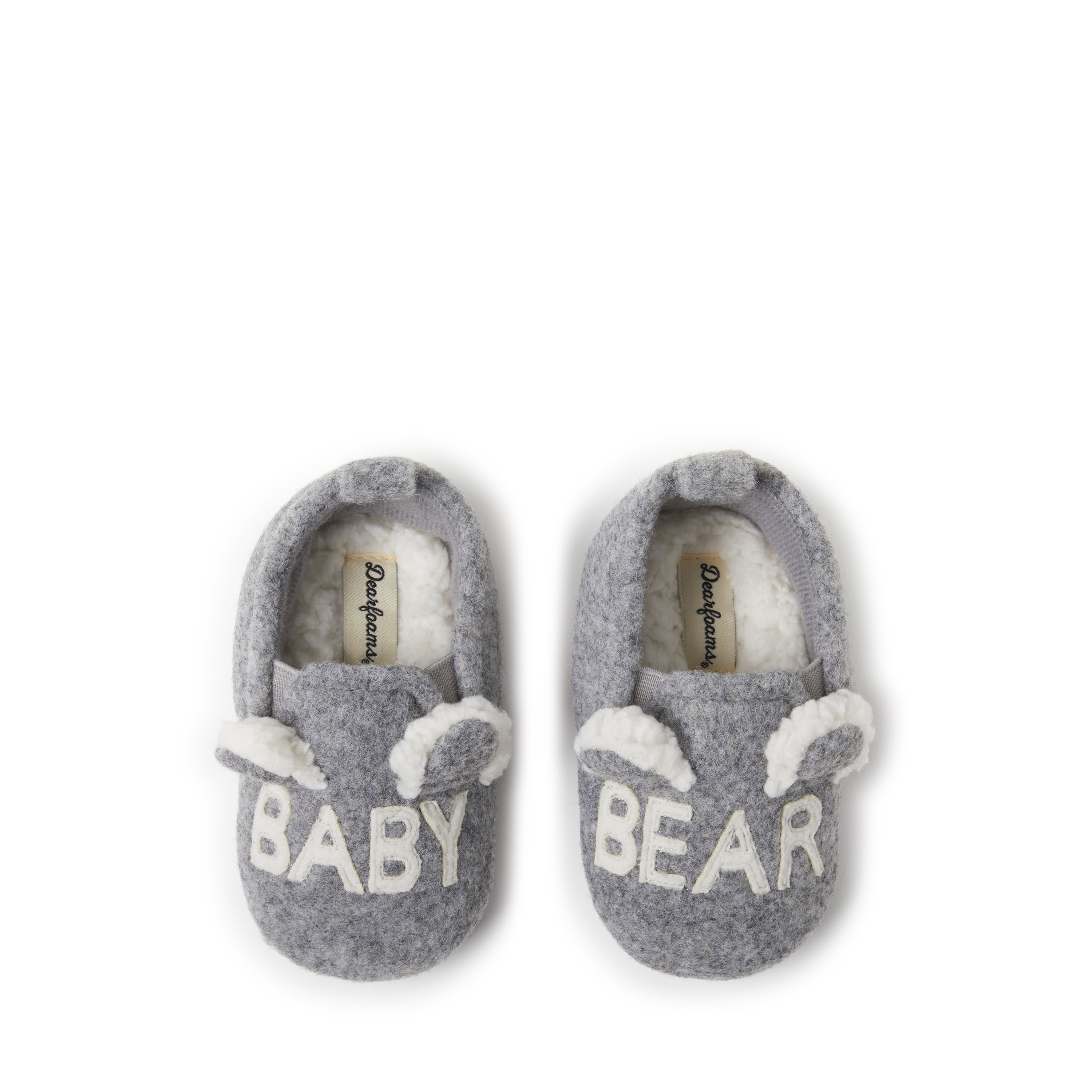 Dearfoams Baby Bear Slipper, Light Heather Grey